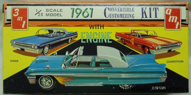 AMT 1/25 1961 Ford Galaxie Sunliner Convertible 3 In 1 - Stock / Competition / Custom, K111 plastic model kit